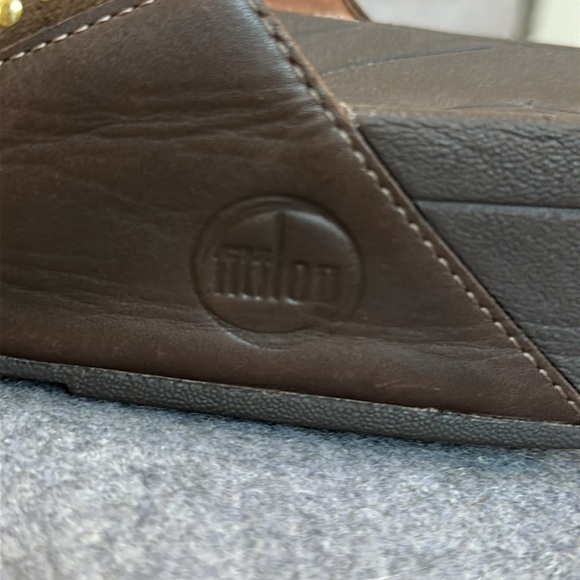 Fitflop “Kaia Croc” shiny gold embellished flip flop sandal - Picture 12 of 13